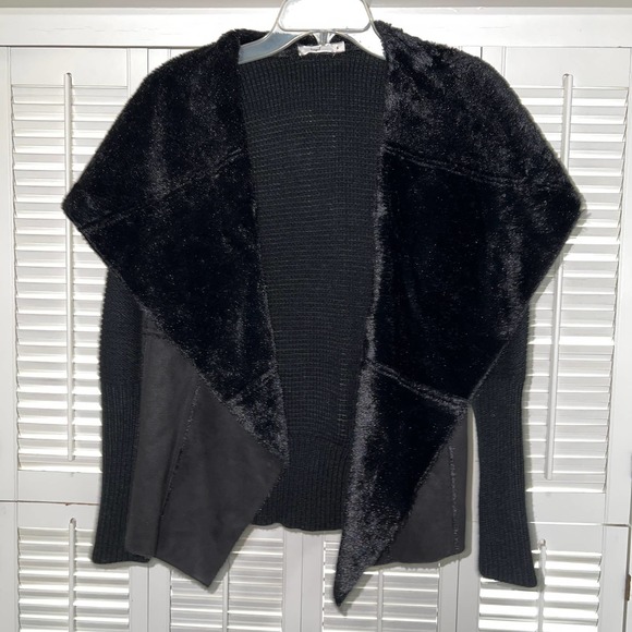 Hazel faux fur shawl collar cardigan - Picture 1 of 2